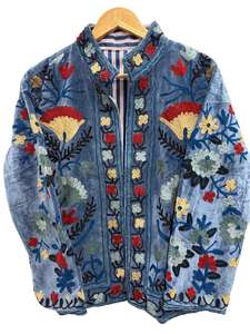Wholesale Cotton Suzani <b>Velvet</b> Stand Eco-Friendly <b>Jacket</b> Hand Embroidery Floral Pattern Unisex Handmade Overcoat for <b>Women</b> - Product Image 2