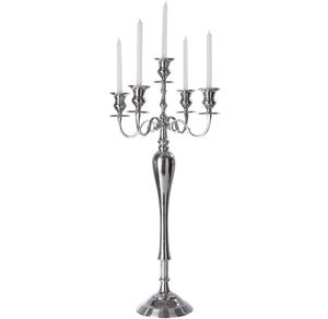 Candelabro de aluminio plateado de 5 brazos mejor valorado Fiesta en Casa Única Decorar portavelas Soporte Artesanía hecha de vidrio - Product Image 1