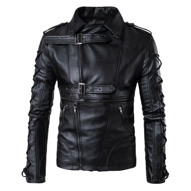 जैकेट कोट पुरुषों वसंत विंटेज डिजाइन बाइकर-ज़िप कारण पु ब्रांड-नई Hooded, चमड़े की जैकेट है।