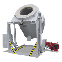 Nouveau four à creuset de fusion de zinc d'une capacité de 100 Kgs avec inclinaison hydraulique à gaz pour le métal à un prix raisonnable