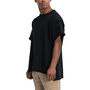 T-shirts Ringer de football imprimés personnalisés pour hommes, coupe ajustée, style streetwear, avec épaules tombantes et design carré, 100 % coton, séchage rapide 2026 - Product Image 1