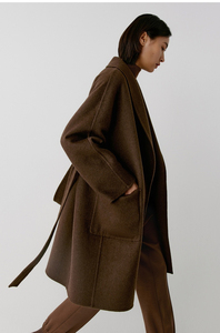 Melhor Qualidade Custom Inverno Solto Reciclado Windbreak Long Ladies Wool Coat <span class=keywords><strong>Fox</strong></span> <span class=keywords><strong>Fur</strong></span> - Product Image 4