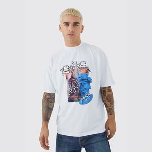 Vente en gros OEM T-shirt en coton T-shirt surdimensionné de poids lourd T-shirt pour hommes imprimé mousse 3D personnalisé T-shirts avec logo de sérigraphie - Product Image 3