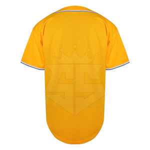 เสื้อเจอร์ซีย์เบสบอลแบบติดกระดุมเสื้อเจอร์ซีย์เบสบอลสีทึบ - Product Image 3