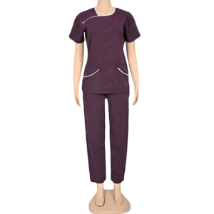 Imprimé personnalisé élégant à manches courtes infirmière uniforme définit des gommages hospitaliers confortables pour le personnel médical - Product Image 2