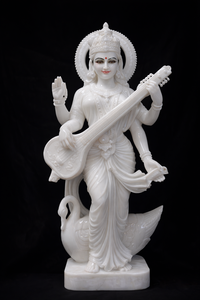 Estatua de Dios de arquitecto indio Saraswati elegante diseño tradicional hecho a mano para uso en interiores y Templo de jardín precio al por mayor - Product Image 3