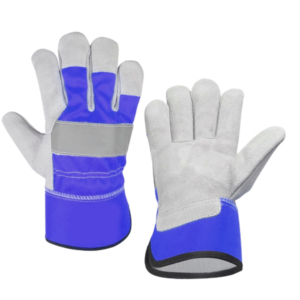 Gréeur canadien de qualité supérieure Gants de sécurité en construction Cuir de vachette fendu Abrasion Résistant à la chaleur Protection des mains et des bras - Product Image 3