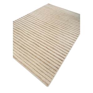 Tapis en laine rayé ivoire Hwl-183, tissé à la main, en viscose, moelleux, pour adolescents, décoration de salon rectangulaire - Product Image 2