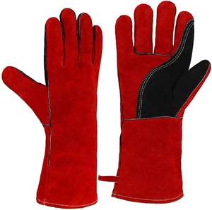 Guantes DE TRABAJO DE SEGURIDAD DE CUERO dividido largo con aislamiento de diseño personalizado MOQ bajo para soldadura - Product Image 6