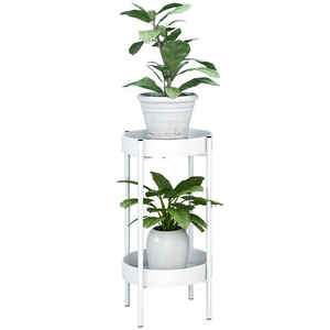 2-Tier Metal Planter with Sleek Gold Powder Coating Stand Perfect for Elegant Home Garden and Outdoor Decoration - Product Image 2