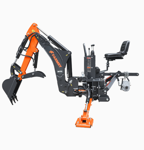 NOUVEAU Tracteur-pelleteuse 7' avec flèche courbée, godet de 12 pouces, grappin hydraulique, pompe à engrenages autonome et système hydraulique - Product Image 1