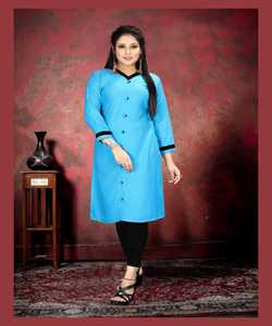 Longue Kurti Georgette Imprimé Crêpe Filles Indiennes Porter Prêt à Porter Pas Cher Bas Prix En Gros Surat Festival Porter Alphanumero - Product Image 4