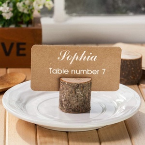 DIVRIS Wooden <b>Log</b> Place Card Holders Rectangle Shape Rustic Handmade Eco-Friendly Decoration <b>Stands</b> for Table Numbers Wedding - Product Image 6