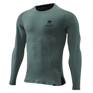 Unique Design Breathable <b>Men</b> <b>Compression</b> Shirts Spandex/Polyester Material Comfortable Jogging Wear Wholesale - Product Image 1