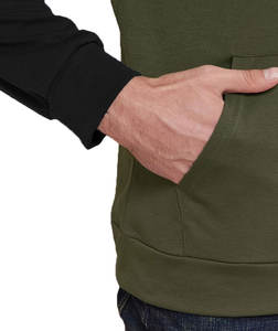 Sweat à capuche à manches hautes personnalisé pour hommes Sweat-shirt graphique en coton/polyester avec motif imprimé français à manches longues raglan - Product Image 4