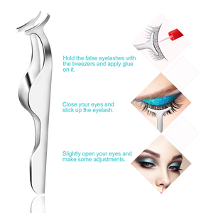 Custom Private Label Stainless Steel <b>Eyelash</b> Tweezers Volume Lash Eyebrow <b>Applicator</b> for Beauty Fiber <b>Eyelash</b> Extension - Product Image 4