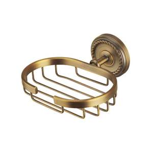 Porte-savon mural double en laiton, finition métallique dorée de luxe, disponible à prix de gros. - Product Image 2