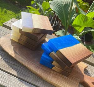 10X10 cm miroir poli 4 pouces bois et résine sous-verres pour boisson hôtel et Restaurant fournitures uniques décoration de Table sous-verres - Product Image 2