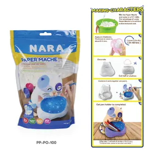 NARA Fast Paper Mache 100G. Easy To Use! Just Mix With Water,Soft Non-Toxic Pure Paper Pulp Perfect for Arts and Crafts Projects