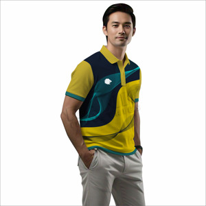 Chemises polo pour hommes de haute qualité, impression par sublimation, légères, coupe ajustée - Product Image 2