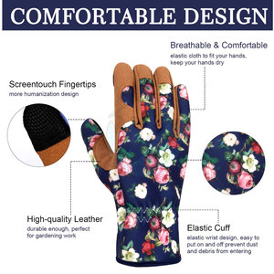 ถุงมือทำสวนหนังนิ่มแบบเต็มนิ้ว ป้องกันมือ ระบายอากาศได้ดี ขายส่ง - Product Image 2