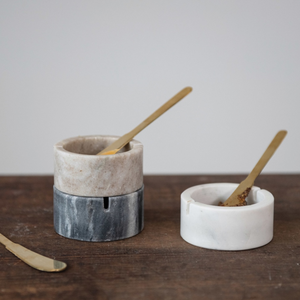 Azúcar de mármol y sal/tazón de pimienta con tapa de madera y cuchara diseño superior tazón de azúcar de mármol a precio barato - Product Image 3