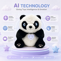 Adorable poupée en peluche IA aux yeux expressifs, visage changeant selon les émotions, jouet éducatif pour le développement émotionnel