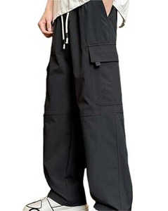 OEM Service Men's Plus Size Woolen Sweatpants 100% Cotton Breathable Waterproof Multi-Pocket Casual Streetwear <b>Elastic</b> Waist - Product Image 4