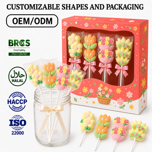 Gomitas de Malvavisco con Forma de Flor al por Mayor, Dulces Halal con Sabor a Frutas, en Caja Personalizada, Estilo Tik <span class=keywords><strong>Tok</strong></span> - Product Image 1