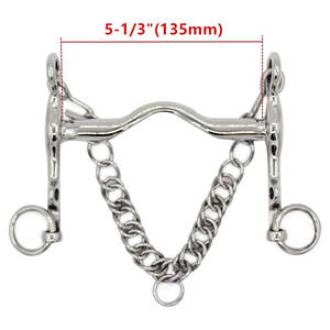 Broca de tachuela de caballo de acero inoxidable Premium con cadena Boca de puerto bajo y entrenamiento de control de rodillo de boca de masticación - Product Image 2
