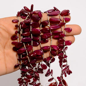 ลูกปัดทับทิม, ลูกปัดทับทิมธรรมชาติรูปทรงลูกแพร์ลูกปัดเรียบ, ลูกปัดพลอยทับทิมสำหรับการทำเครื่องประดับ, ลูกปัดอัญมณีหลวมทับทิมสำหรับเครื่องประดับ - Product Image 2