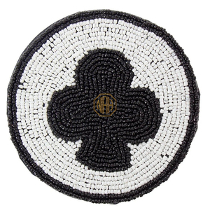 Ensemble de dessous-de-verre perlés faits à la main, élégants et raffinés, avec impression de logo personnalisée sur des tapis et des coussinets stylés - Product Image 1