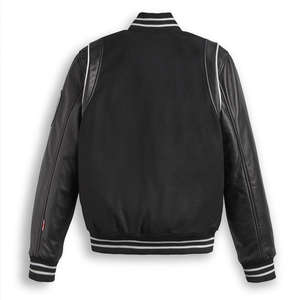 Veste de baseball Alpha Bomber personnalisée pour homme, style universitaire, manches en cuir, col montant, avec service OEM frontal - Product Image 2