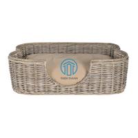 Lit pour animal de compagnie en rotin le mieux sélectionné avec coussin tissé chien et chat canapé panier naturel pour un repos confortable pour animaux de compagnie et une décoration intérieure