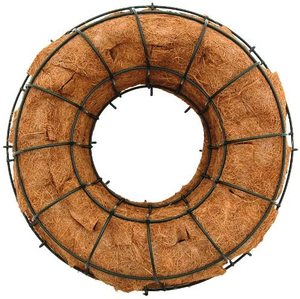 Forme de fil de couronne vivante avec doublure en Coco conception originale décoration pour jardin 24x15 pouces - Product Image 1