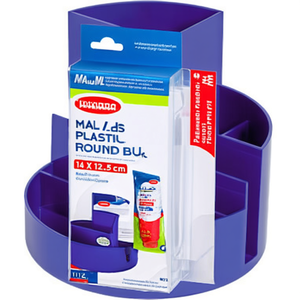MAUL Blue ABS <b>Plastic</b> Round Box 14 X 12.5 cm Pencil Holder for Desktop & <b>Drawer</b> Organizers - Product Image 3