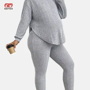GDTEX Roupas de maternidade femininas personalizadas de alta qualidade com nervuras leggings ajustáveis para gravidez e cintura