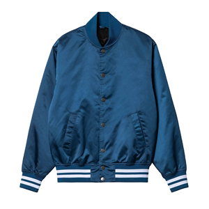 Vestes en satin de soie à la mode très vendues vestes en satin avec logo personnalisé blouson d'aviateur en satin de couleur unie pour hommes - Product Image 1