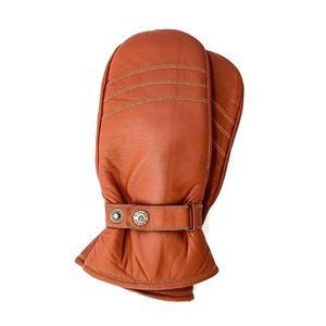 Último diseño de piel de oveja marrón de cuero ligero a prueba de viento-hombres cálidos moda transpirable PU guantes de cuero de Pakistán - Product Image 1