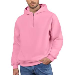 Sweats à capuche zippés pour hommes Sweat à capuche zippé de couleur unie Sweat à manches longues avec épaules tombantes Pull décontracté - Product Image 1