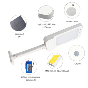 Mono kristalline Silizium-Solar wand leuchten IP65 Wasserdicht 4 Modi Bewegungs sensor 88LED 1300lm Straßen laterne mit Mast - Product Image 2