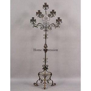 Set of 2 Golden and <b>Black</b> Color Eye Catching Look Modern Creative Art <b>Bedside</b> <b>Tables</b> Centerpiece and Room Decoration Candelabra - Product Image 3