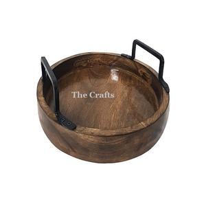 Bandeja de servicio de diseño de tendencia con la bandeja de desayuno de madera de forma redonda de mayor calidad a precios competitivos - Product Image 3