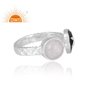 Nuevo diseño, anillo de Plata de Ley 925 con piedra lunar arcoíris Natural y piedras preciosas esmaltadas, joyería personalizada para mujer, regalo para ella - Product Image 4