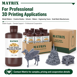 เรซินมาตรฐานจากพืช MATRIX 1000 กรัม สีเทา ความแม่นยำสูง 405 นาโนเมตร สำหรับการพิมพ์ 3 มิติ ด้วยแสงยูวี - Product Image 6