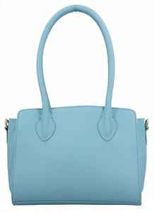 Light Blue Genuine Leather Tote Bag for Women <b>Medium</b> Satchel <b>Purse</b> with Detachable Crossbody Strap Top Handle Shoulder Handbag - Product Image 5