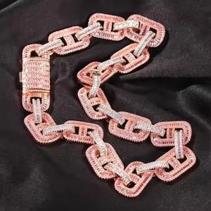 Chaîne à maillons cubains en diamant Mossanite de forme ronde Style Hip Hop argenté glacé pour chaînes de marque de mariage pour hommes d'Inde - Product Image 6