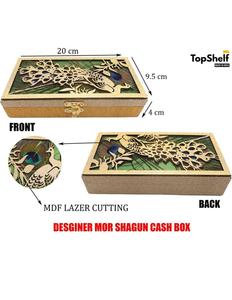 Handmade WOODEN TEXTURE Designer Print Package <b>Christmas</b> Party Wedding Brides Jewelry WOODEN Box to Store Jewels - Product Image 5