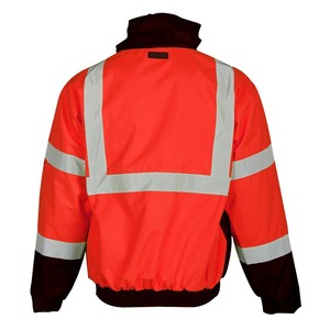 Hi Vis Red Lightweight & Durable Men's Reflective Safety Bomber Jacket Workwear a la venta por Wish Tell International - Product Image 2