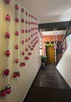 Mogra untaian bunga teratai untuk gantungan dinding untuk Festival pesta Pooja & perayaan pernikahan karangan bunga dinding dekoratif rumah